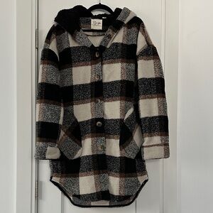 RD Style Black and Brown Plaid Coat